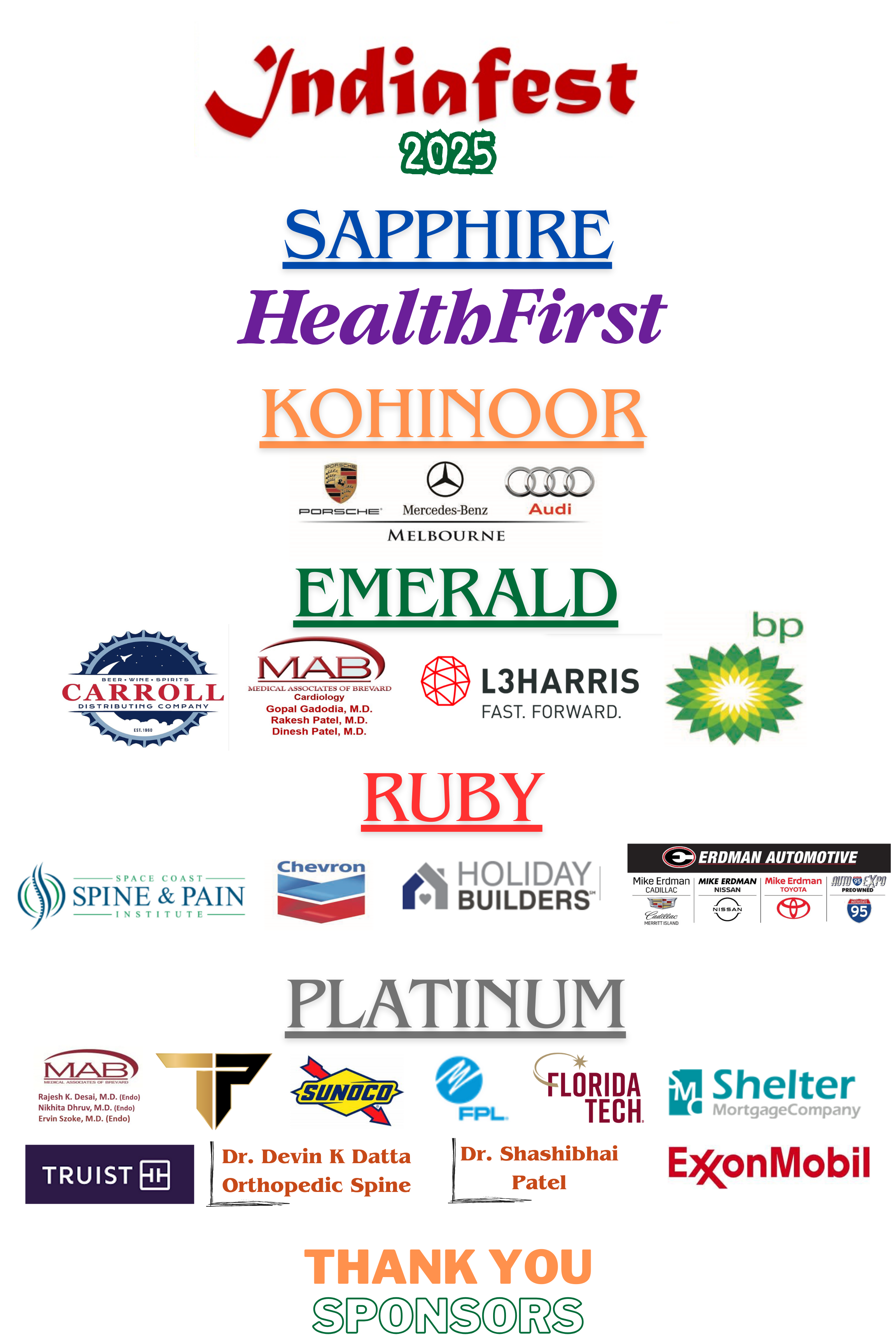 Indiafest 2025 Sponsors