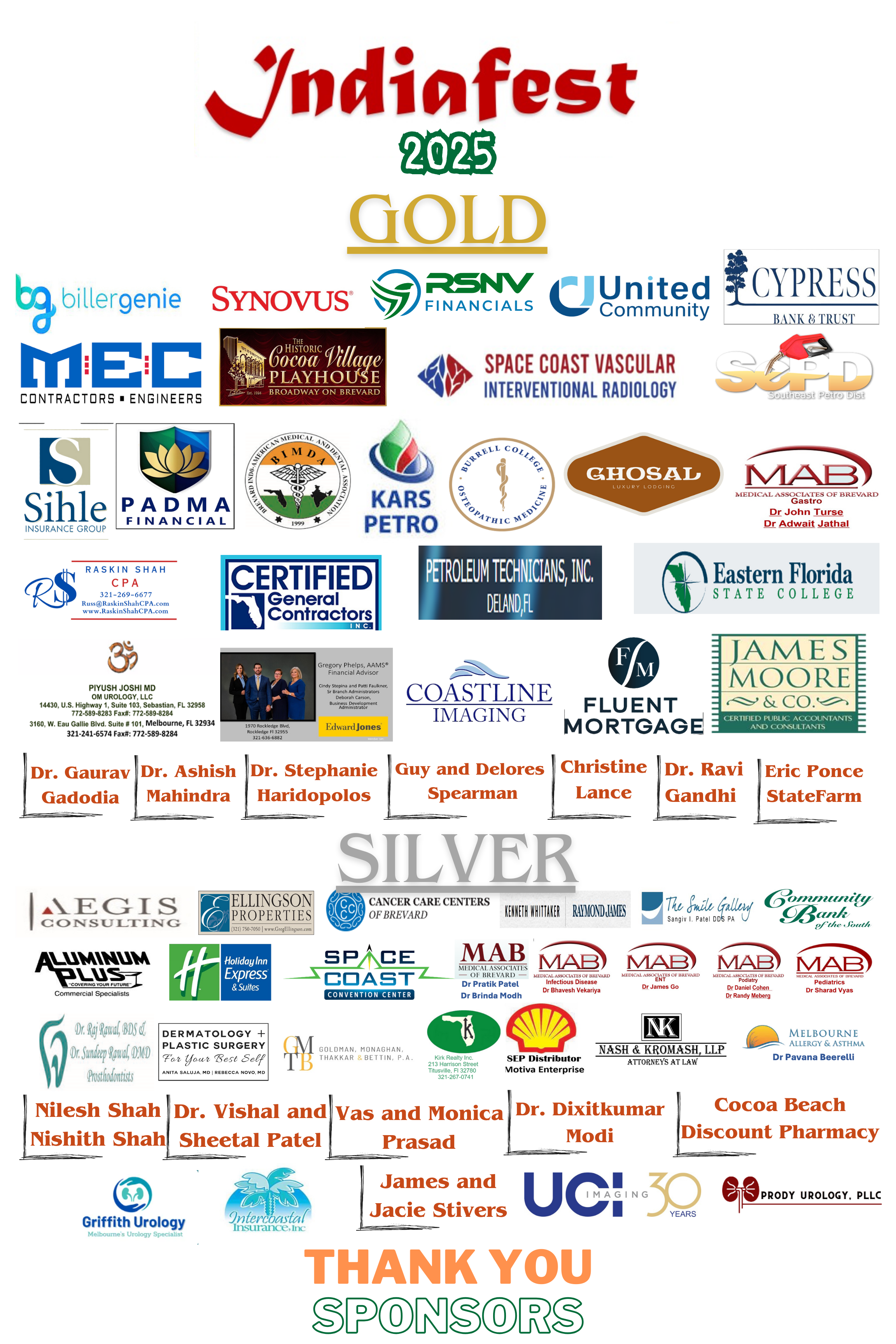 Indiafest 2025 Sponsors